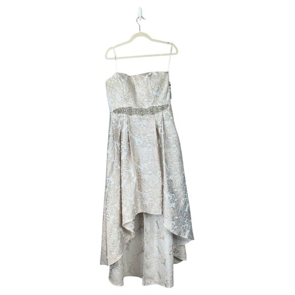 CACHET NY Ball Gown Dress Size 12 Brocade Gold Cream Princess New NWT High Low - Picture 2 of 9